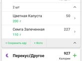 Калории на ГВ
