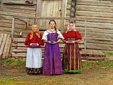 Крестьянские девушки. Российская империя. 1909г.