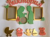 Метрика из дерева с подвесками, фоторамками для Ваших деток ? или в подарок ?