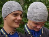 Схема вязания мужской шапки спицами с жаккардовым узором