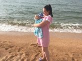 Сыночек Первый раз на море ?