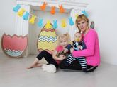 Фотосет с детишками, крольчатами и циплятами
