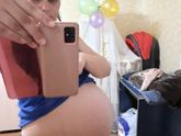 Живот опустился или нет.