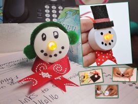 Справится даже 2-летка: делаем новогоднего снеговика из свечки-таблетки