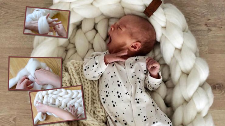 Сладкие сны: вяжем кокон для новорожденного из шерсти мериноса