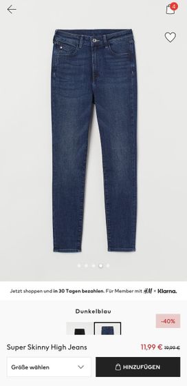 Размер джинс скинни H&M