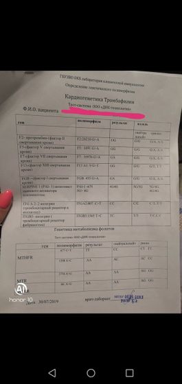 Криоперенос и тромбофилия