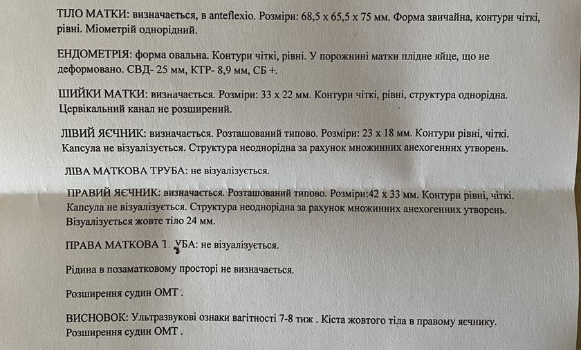 Первое УЗИ (29.07-7.3 недели)