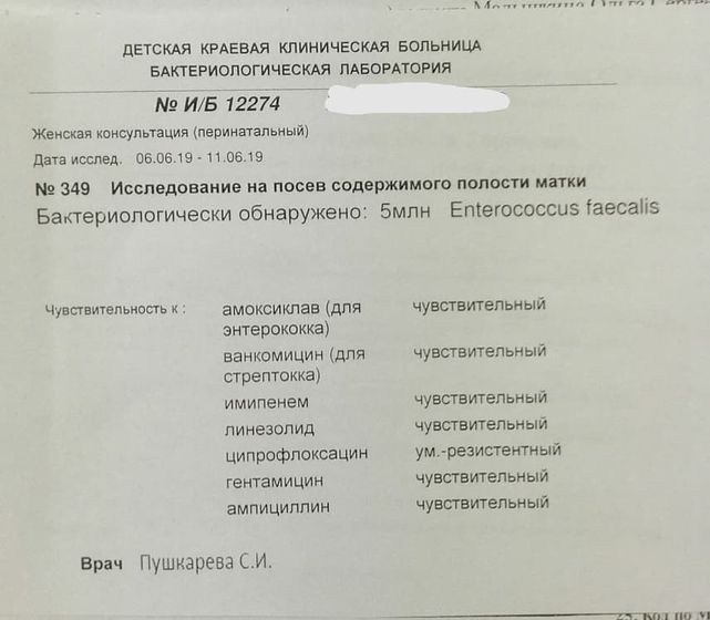 Часть 1. Лечение хронического эндометрита и Enterococcus faecium