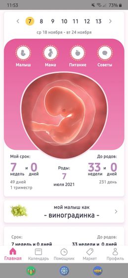 Здравствуй 7 недель ?Время
