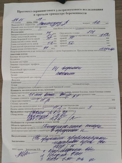 Расшифруйте, пожалуйста, 3 УЗИ