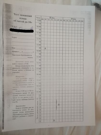 Тест на шевеления плода