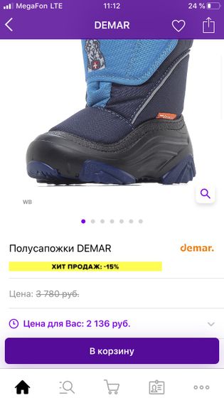 Зимние сапоги Demar (22-23)