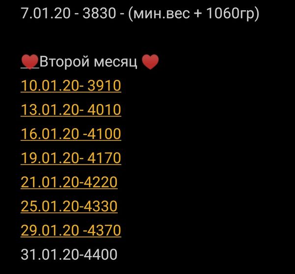 Прибавка за второй месяц