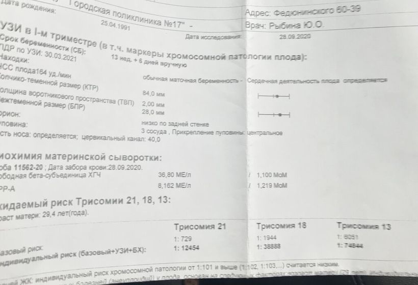 Скрининг 1! Помогите расшифровать...