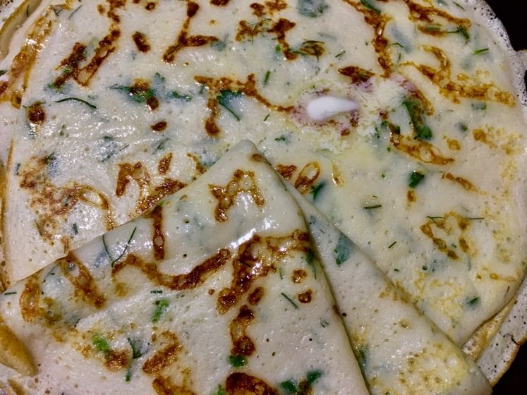 Блины с сыром и зеленью ??
