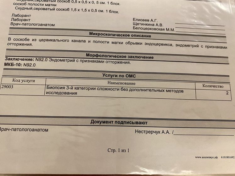 Гиперплазия эндометрия (межменструальные кровотечения/кровь в середине цикла)