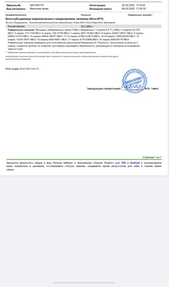Пришёл результат хгч
