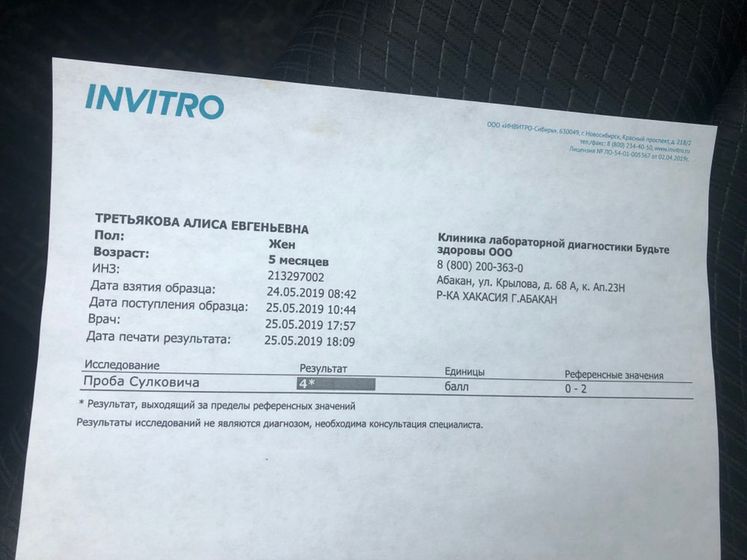 Забрали анализ .