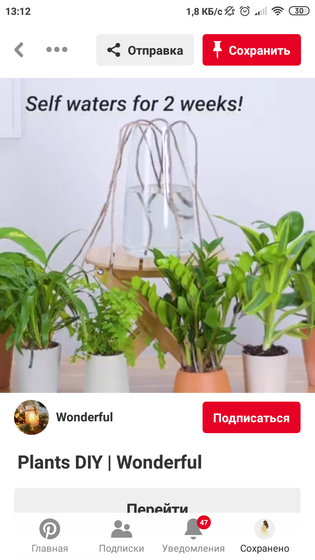 Полив цветов в отпуске.