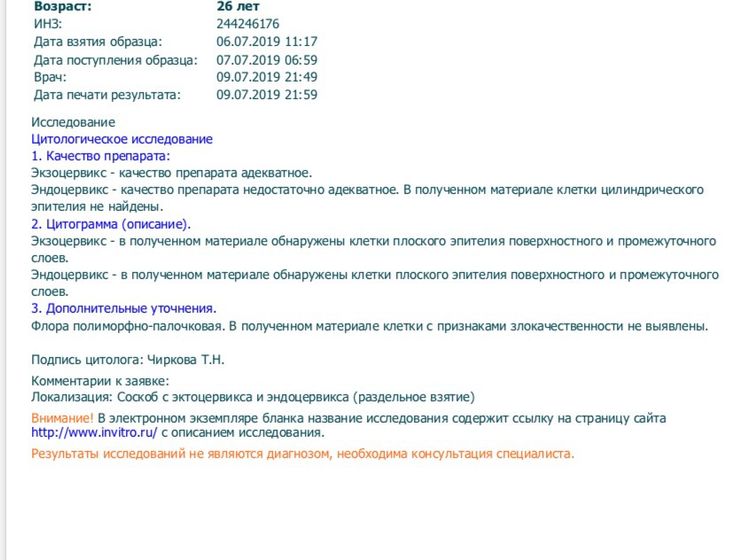 Мазок на АК