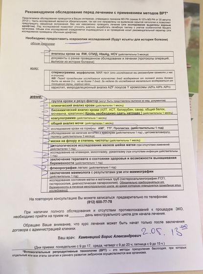 Сроки годности анализов