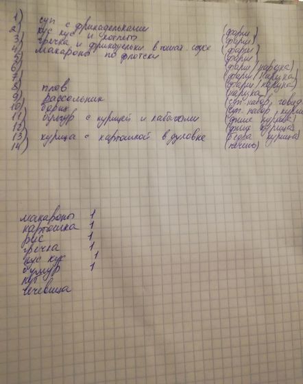 Меню на 2 недели