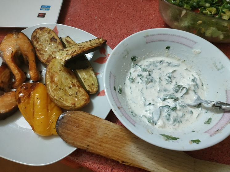 Форель в апельсине. Овощи провансаль.