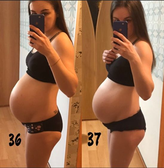 37 недель. Опустился живот.