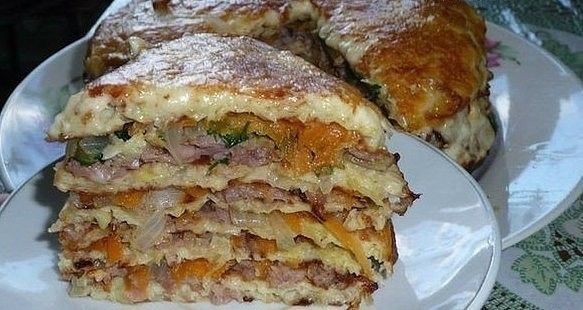 Простой капустный торт.