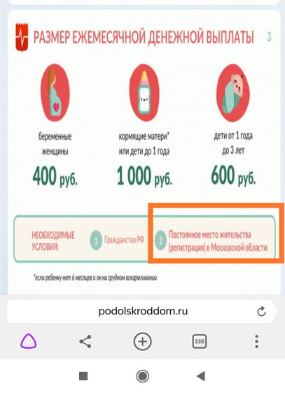 Монетизация молочной кухни в Московской области