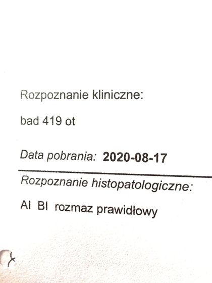 Анализ гистопатологии, мазок сдавала