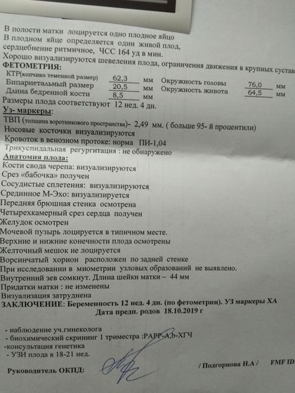Девочки у кого 12-13 недель беременности?!!! Какое ТВП плода у вас по УЗИ на 1 скрининге?