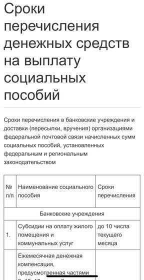 Сроки зачисления пособий☝?