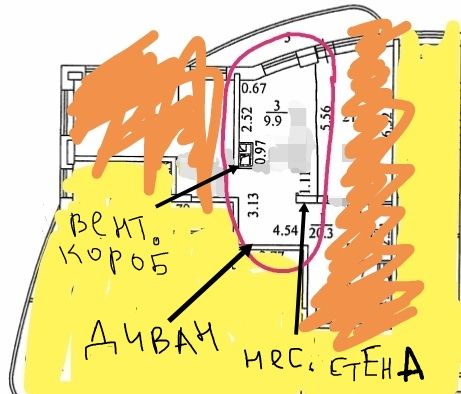 Не стандартная кухня-гостинная