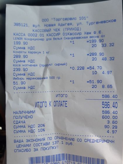 Цены в Светофоре