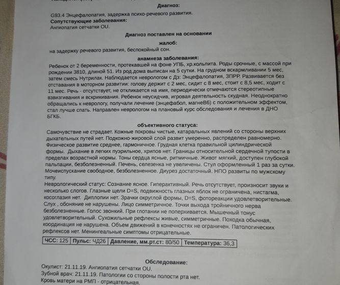ЗПРР +Гиперактивность+ аутичные черты