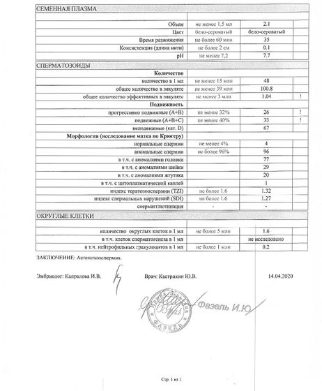 Спермограмма SOS 🆘