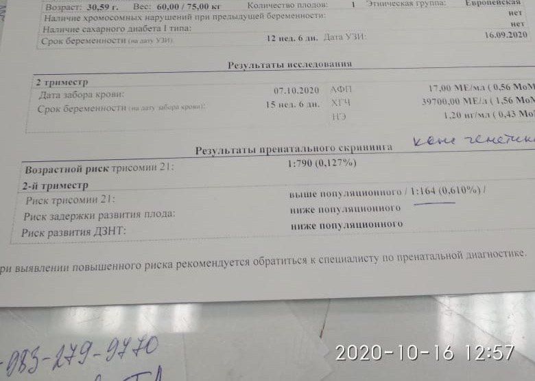 Плохой второй скрининг