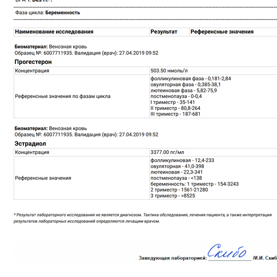 Кровь 1 скрининг